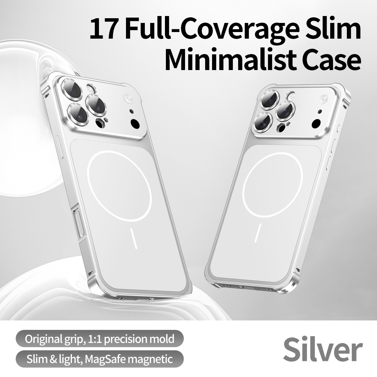 Metal frame large window frosted magnetic phone case