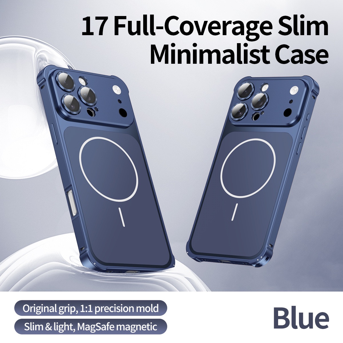 Metal frame large window frosted magnetic phone case