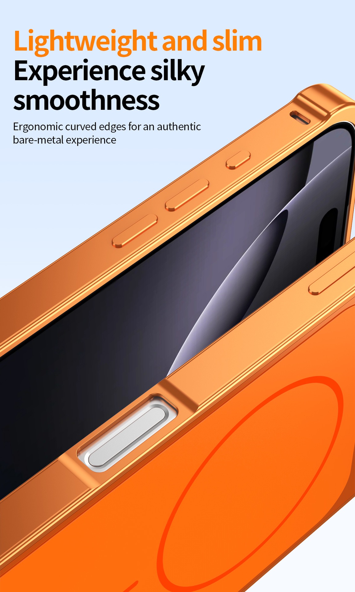 Metal frame large window frosted magnetic phone case