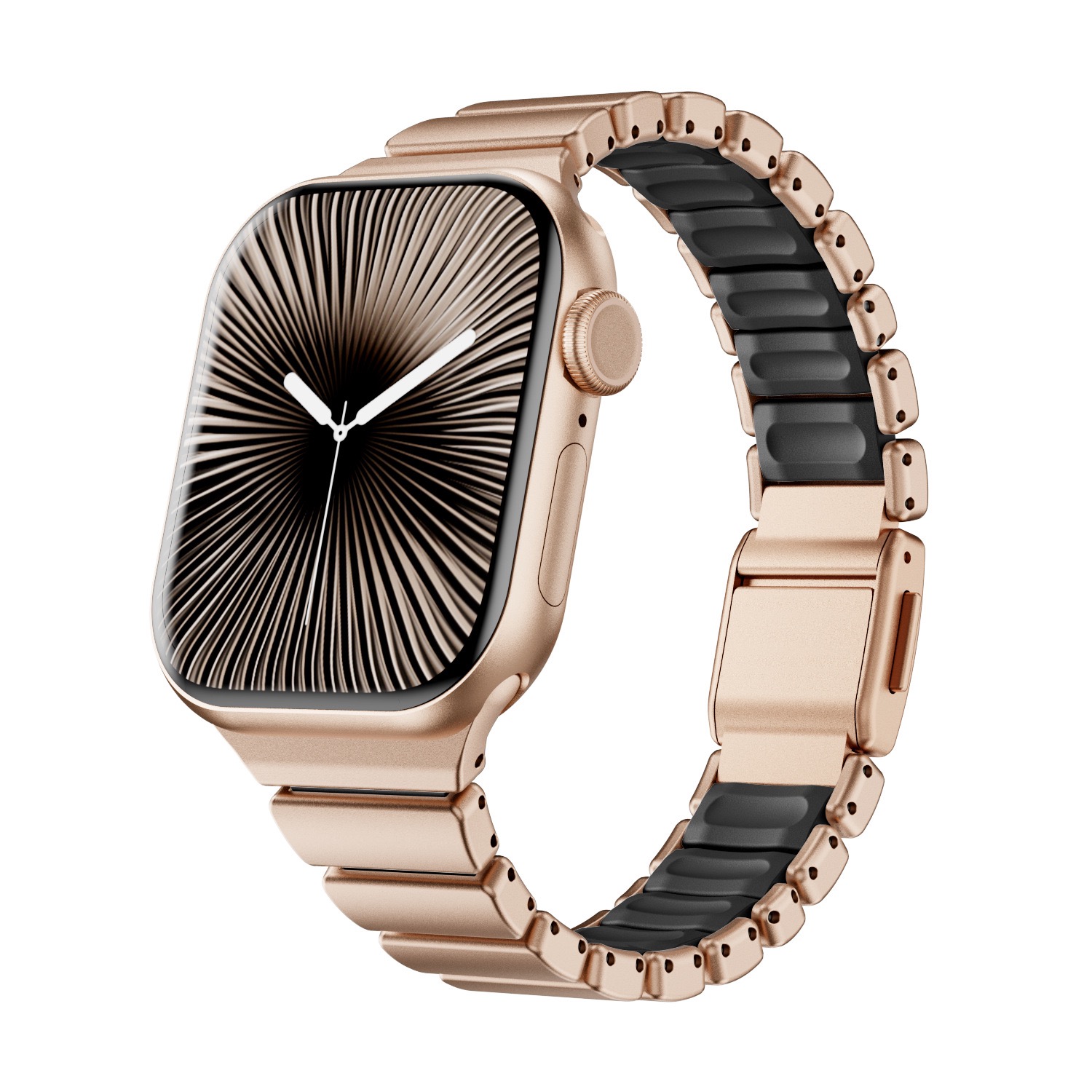 Compatible with Apple Watch Ultra 11 Slim Waist Magnetic Clasp One Bead Metal Silicone Stainless Steel Strap Watch Band-MGD CASE