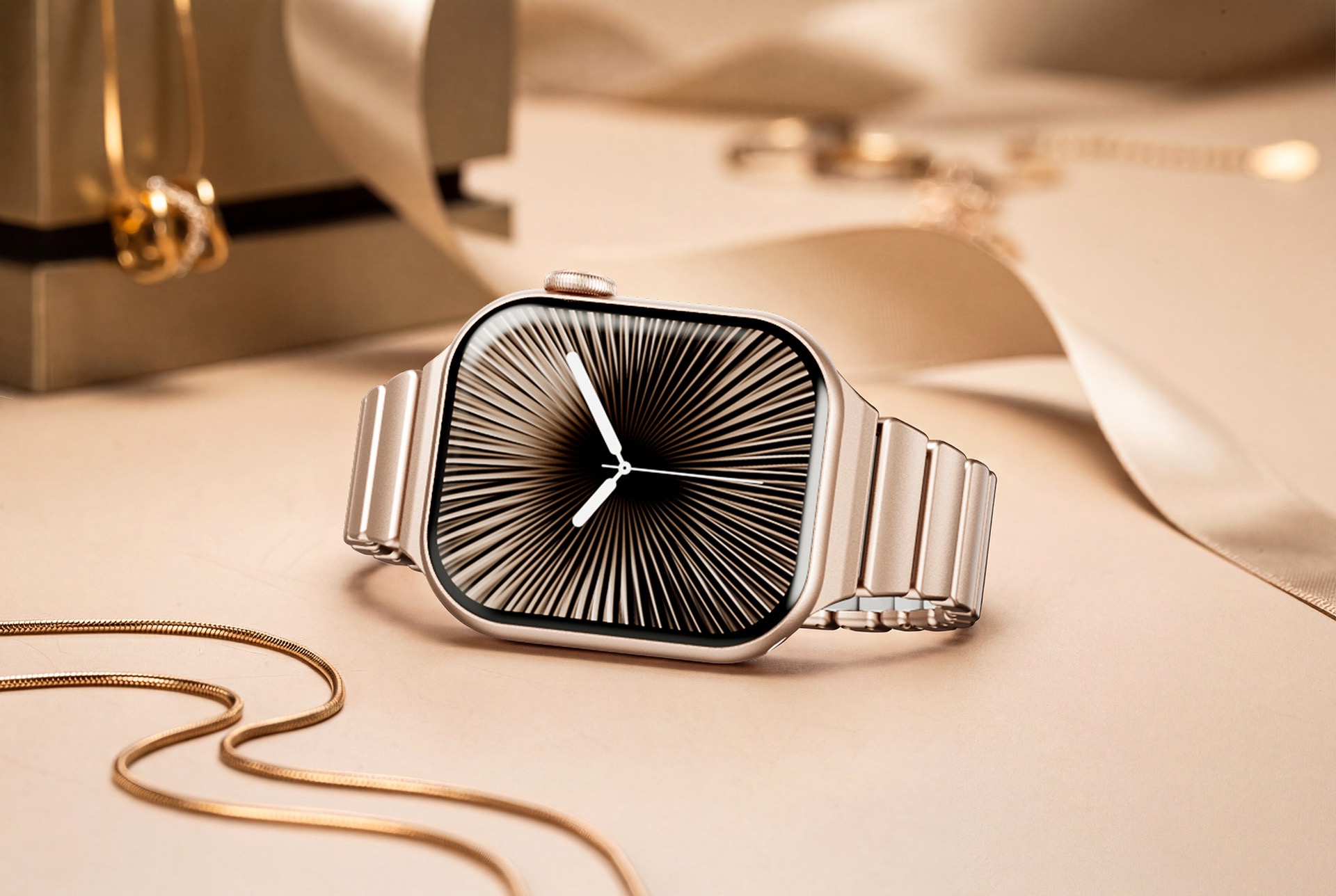 Compatible with Apple Watch Ultra 11 Slim Waist Magnetic Clasp One Bead Metal Silicone Stainless Steel Strap Watch Band-MGD CASE