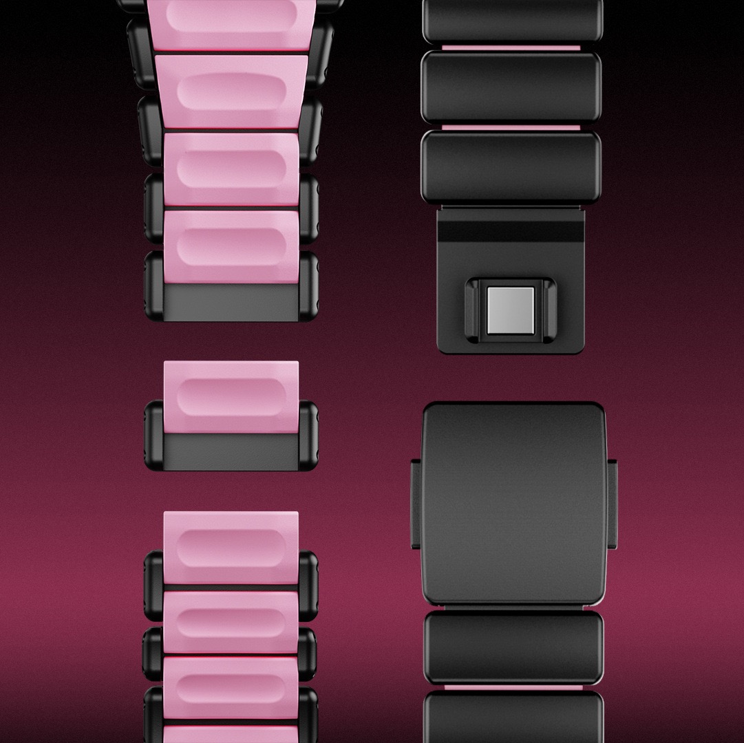 Compatible with Apple Watch Ultra 11 Slim Waist Magnetic Clasp One Bead Metal Silicone Stainless Steel Strap Watch Band-MGD CASE