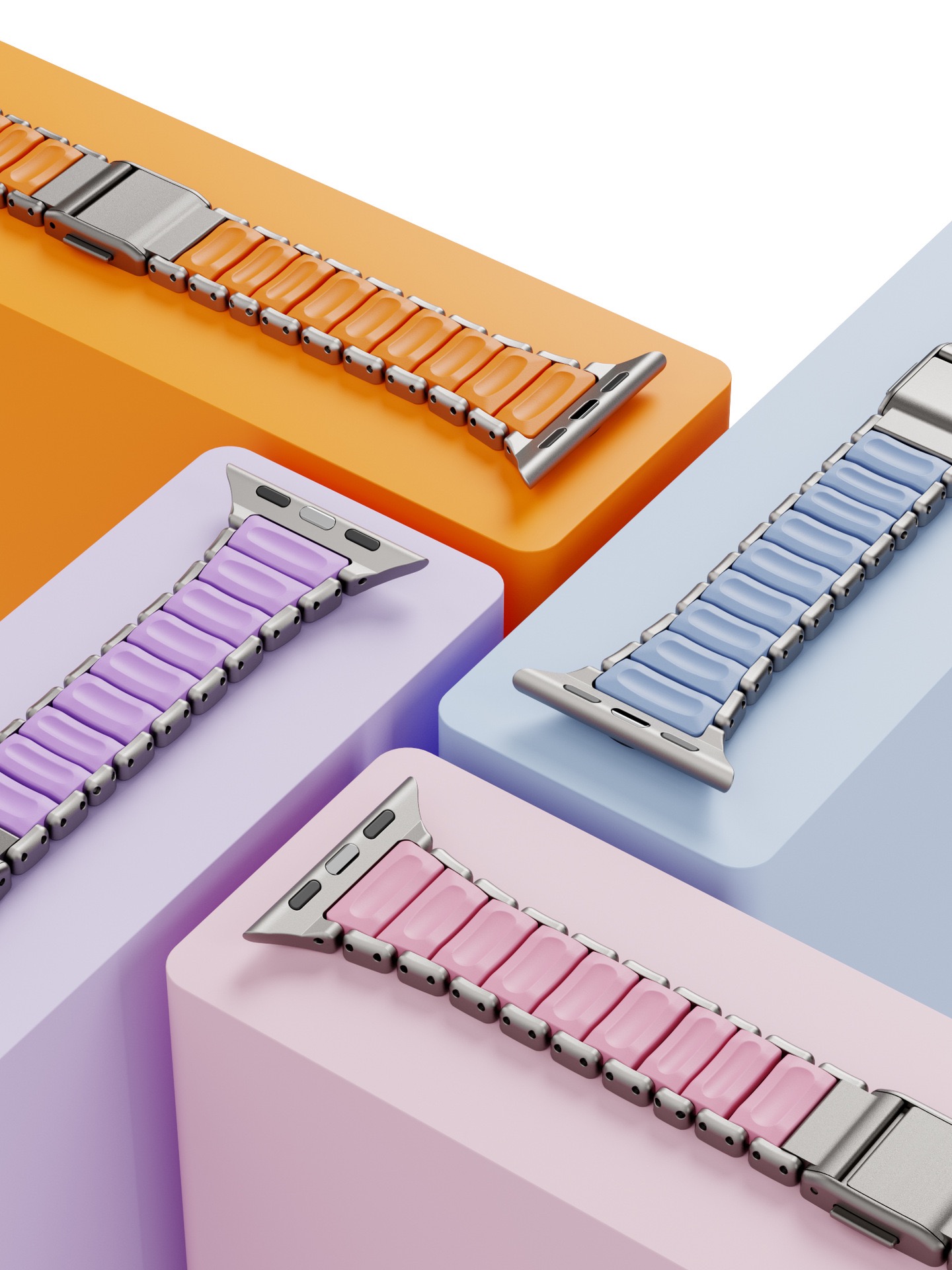 Compatible with Apple Watch Ultra 11 Slim Waist Magnetic Clasp One Bead Metal Silicone Stainless Steel Strap Watch Band-MGD CASE