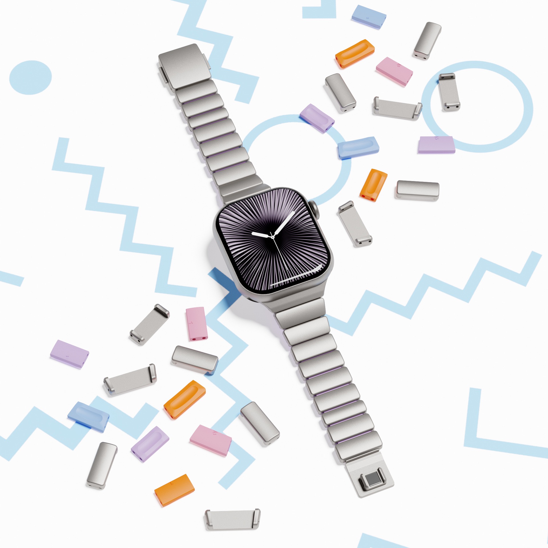 Compatible with Apple Watch Ultra 11 Slim Waist Magnetic Clasp One Bead Metal Silicone Stainless Steel Strap Watch Band-MGD CASE