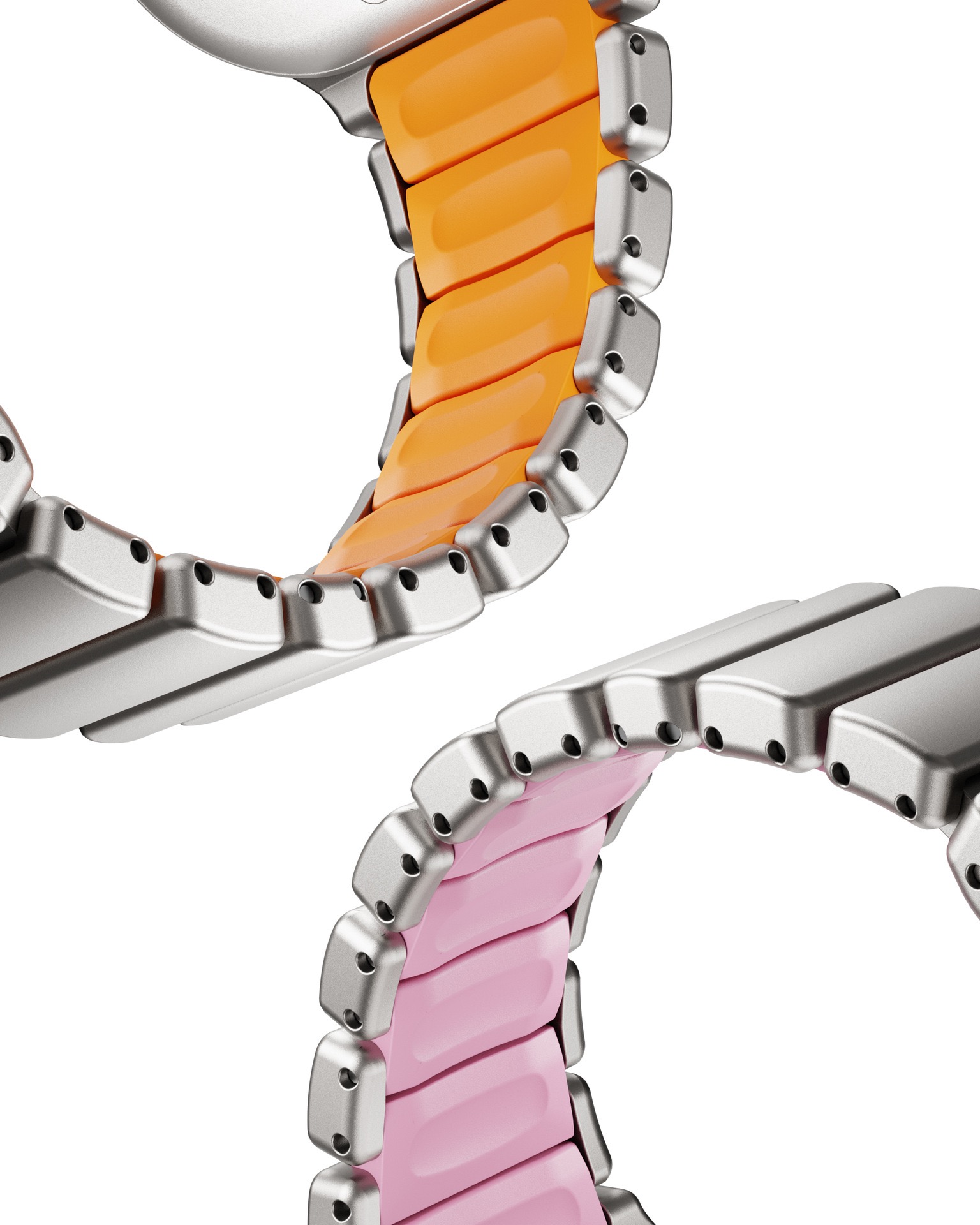 Compatible with Apple Watch Ultra 11 Slim Waist Magnetic Clasp One Bead Metal Silicone Stainless Steel Strap Watch Band-MGD CASE