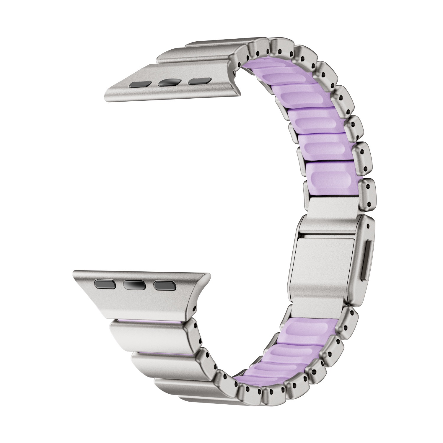 Compatible with Apple Watch Ultra 11 Slim Waist Magnetic Clasp One Bead Metal Silicone Stainless Steel Strap Watch Band-MGD CASE