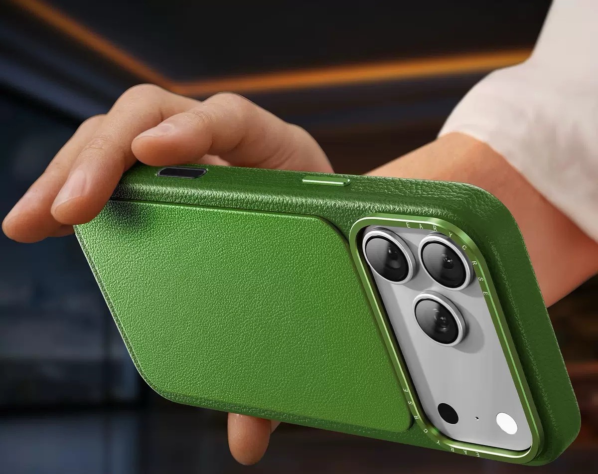 Compatible with Apple 17 series premium cowhide full-coverage shockproof magnetic phone case