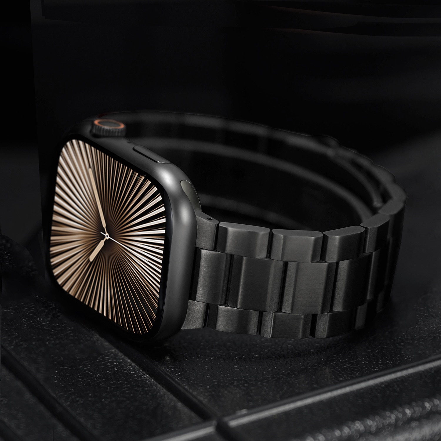 Suitable for Apple Watch bands metal S9 quick-release three-link stainless steel 42/46/38/40/41/44/45/49mm Series 11 10 9 8 7 6 5 4 SE/Ultra 3-MGD CASE