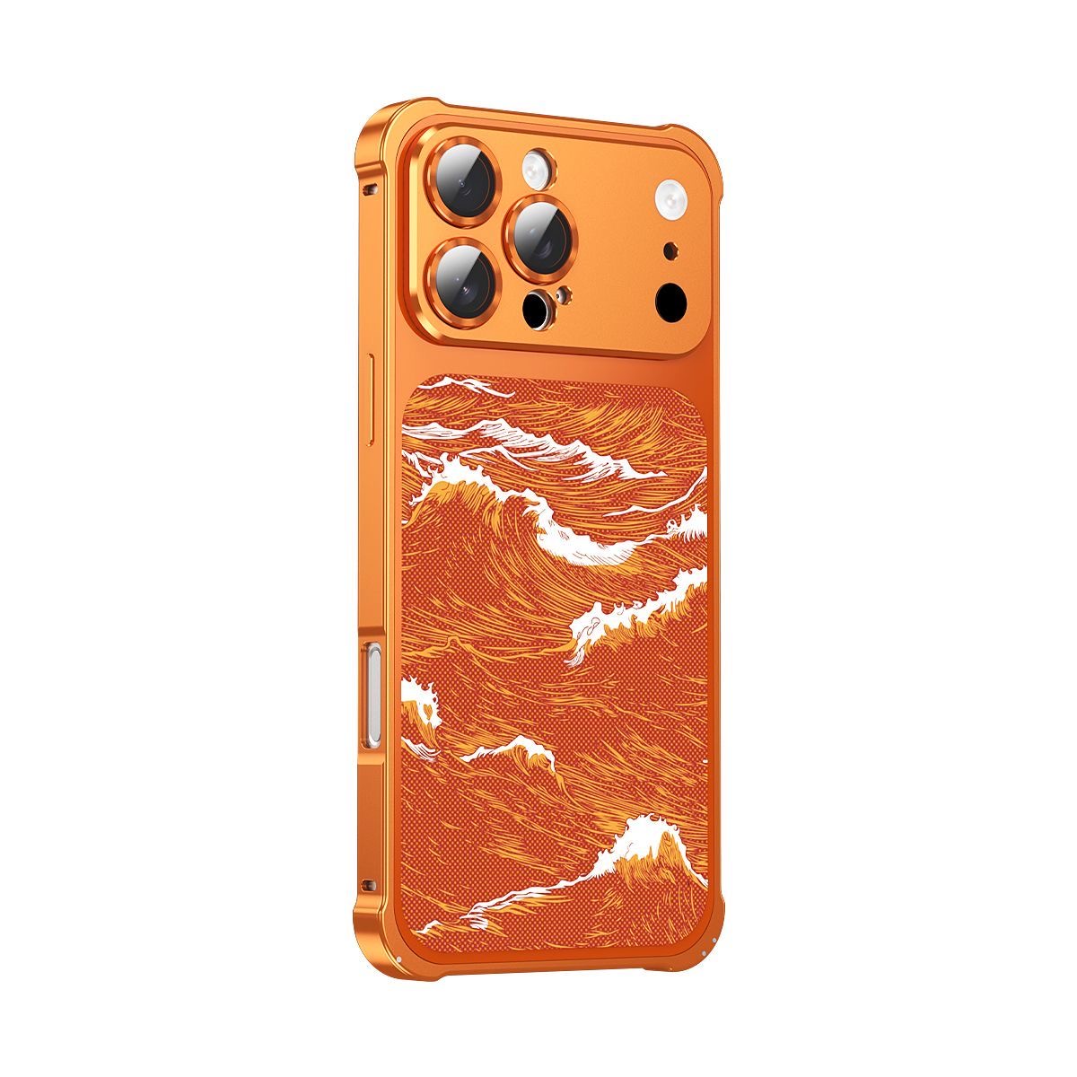 Business-style wave-patterned Kevlar embossed magnetic phone case