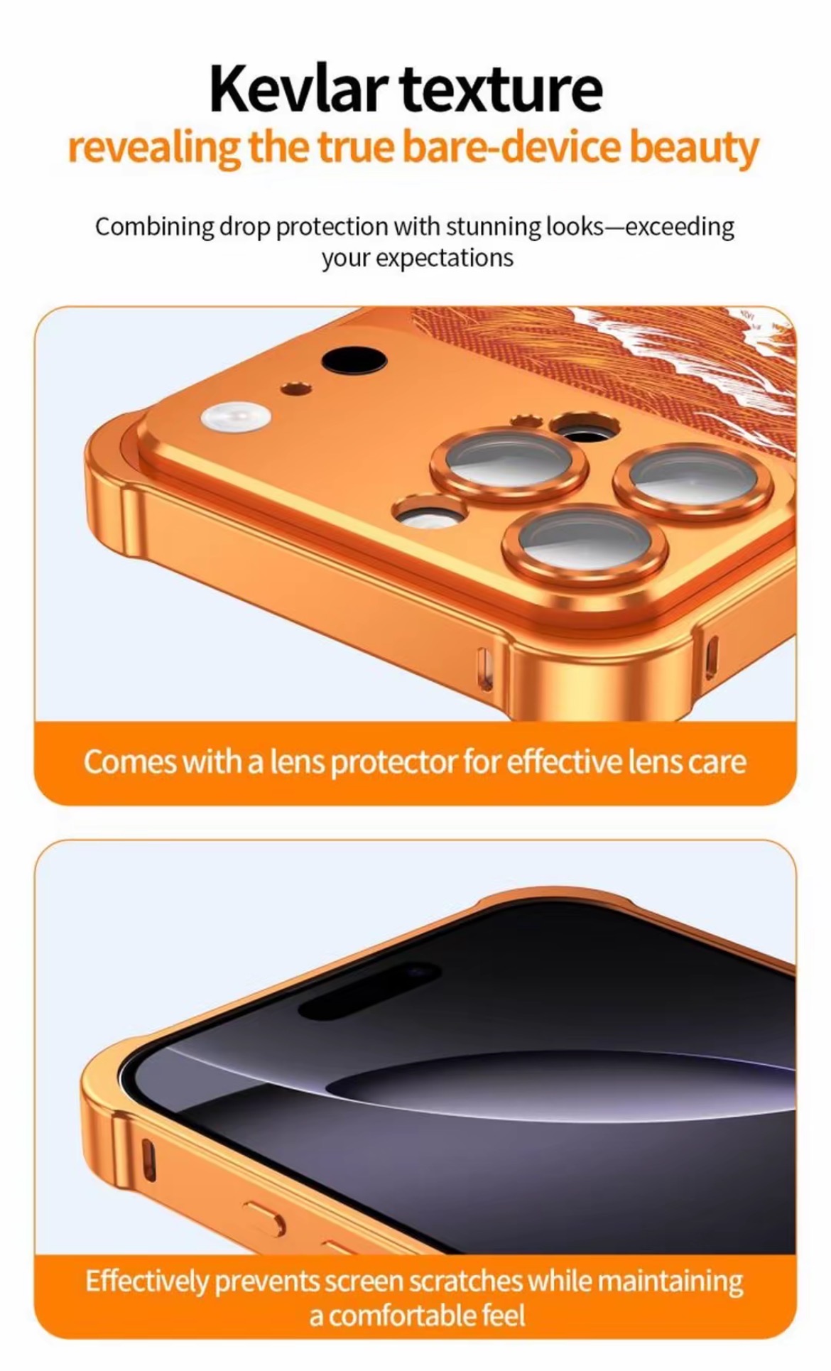 Business-style wave-patterned Kevlar embossed magnetic phone case