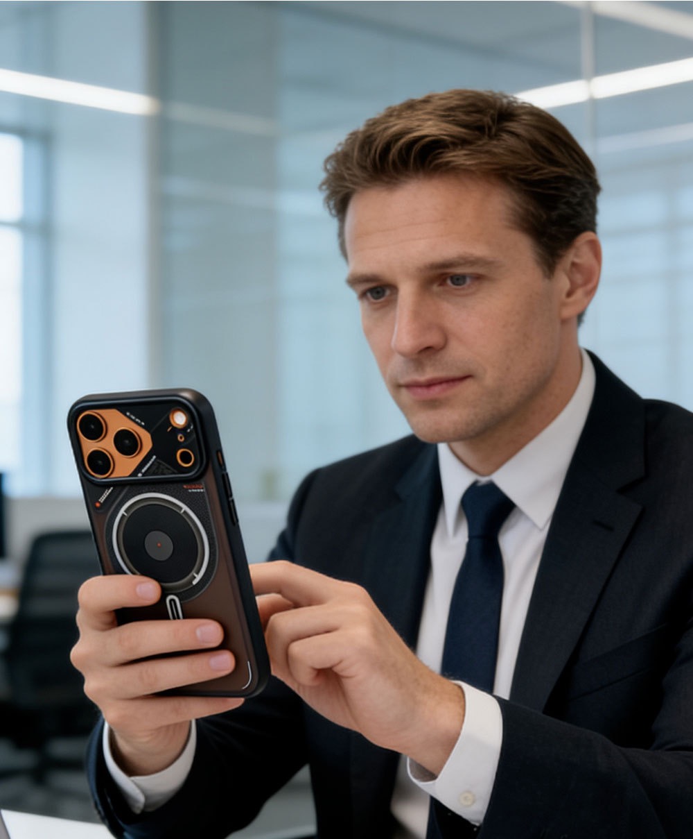 Semi-transparent double-sided coated frosted magnetic phone case