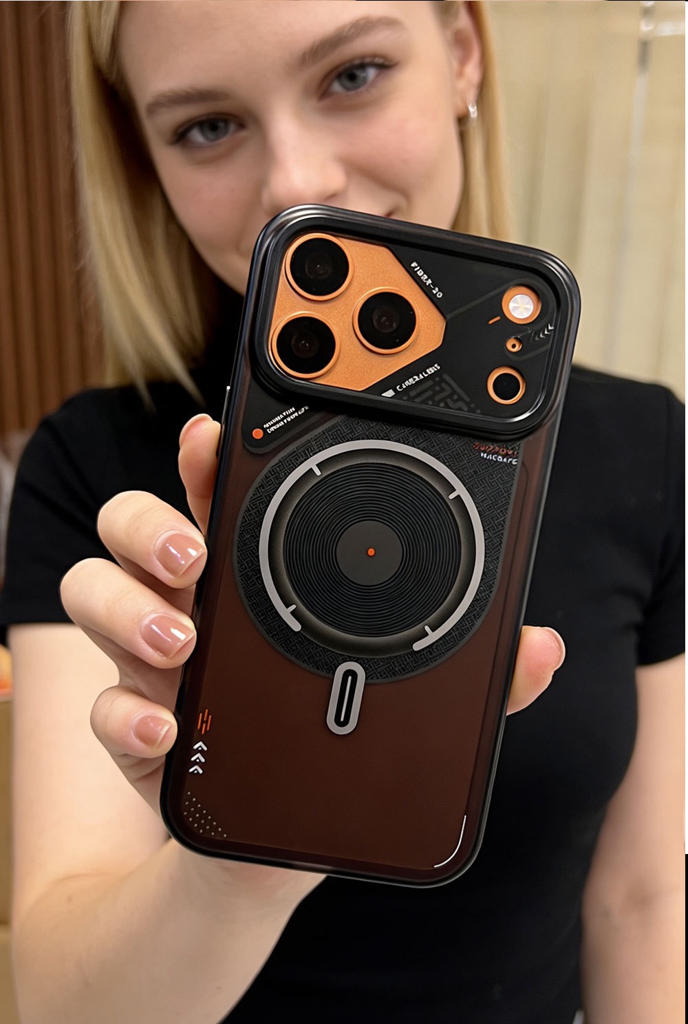 Semi-transparent double-sided coated frosted magnetic phone case