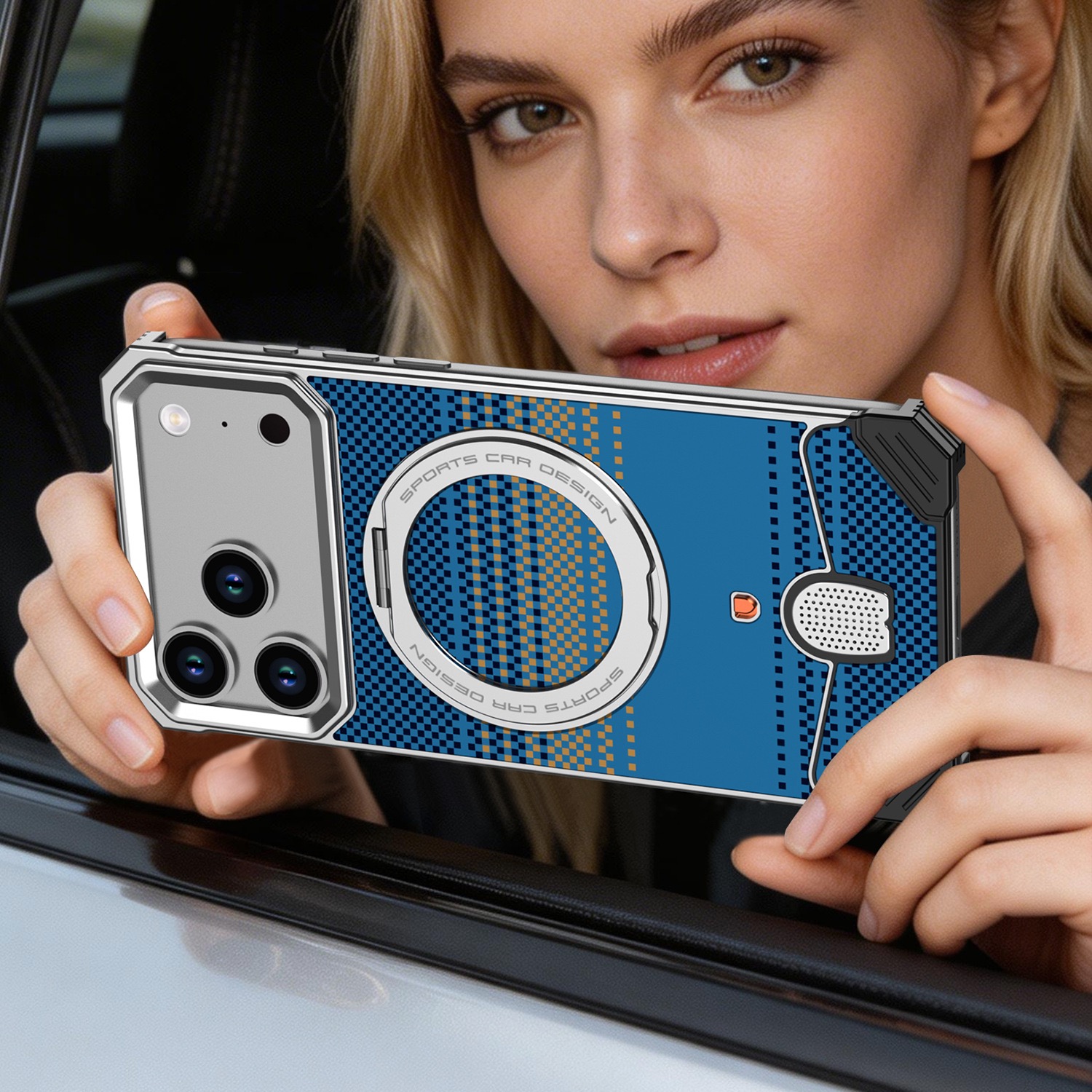 Unique new metal snap-on frameless rotating stand magnetic phone case