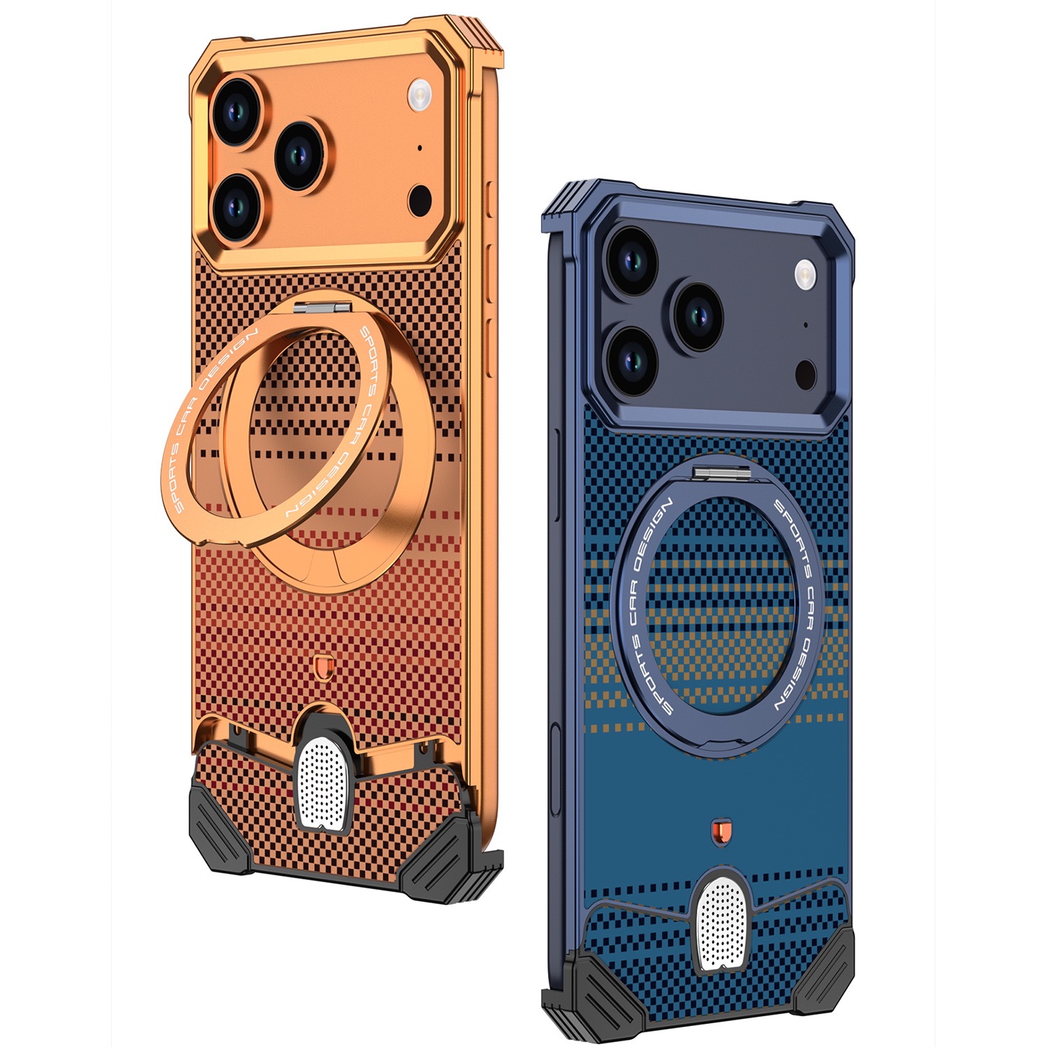 Unique new metal snap-on frameless rotating stand magnetic phone case