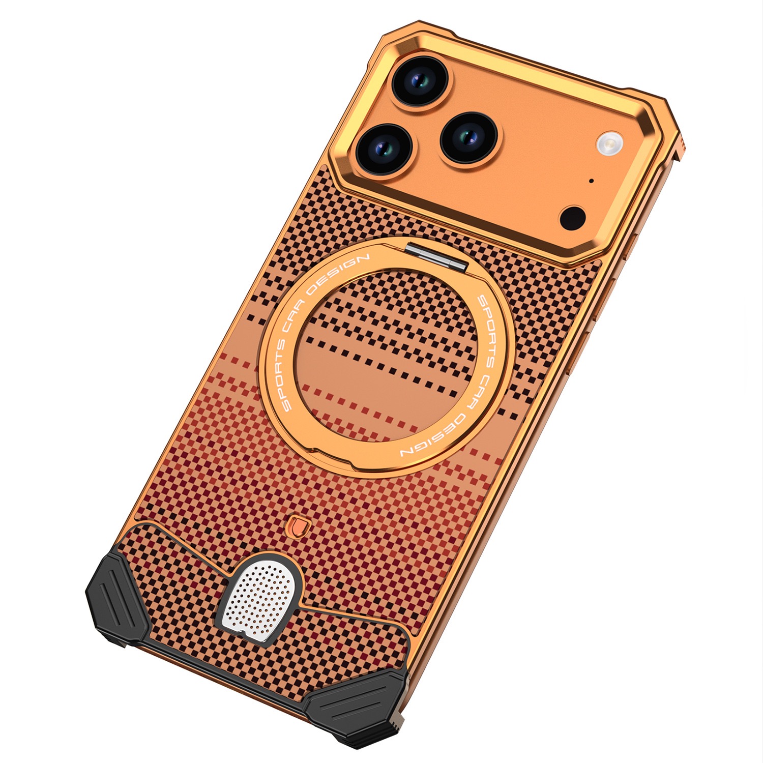 Unique new metal snap-on frameless rotating stand magnetic phone case