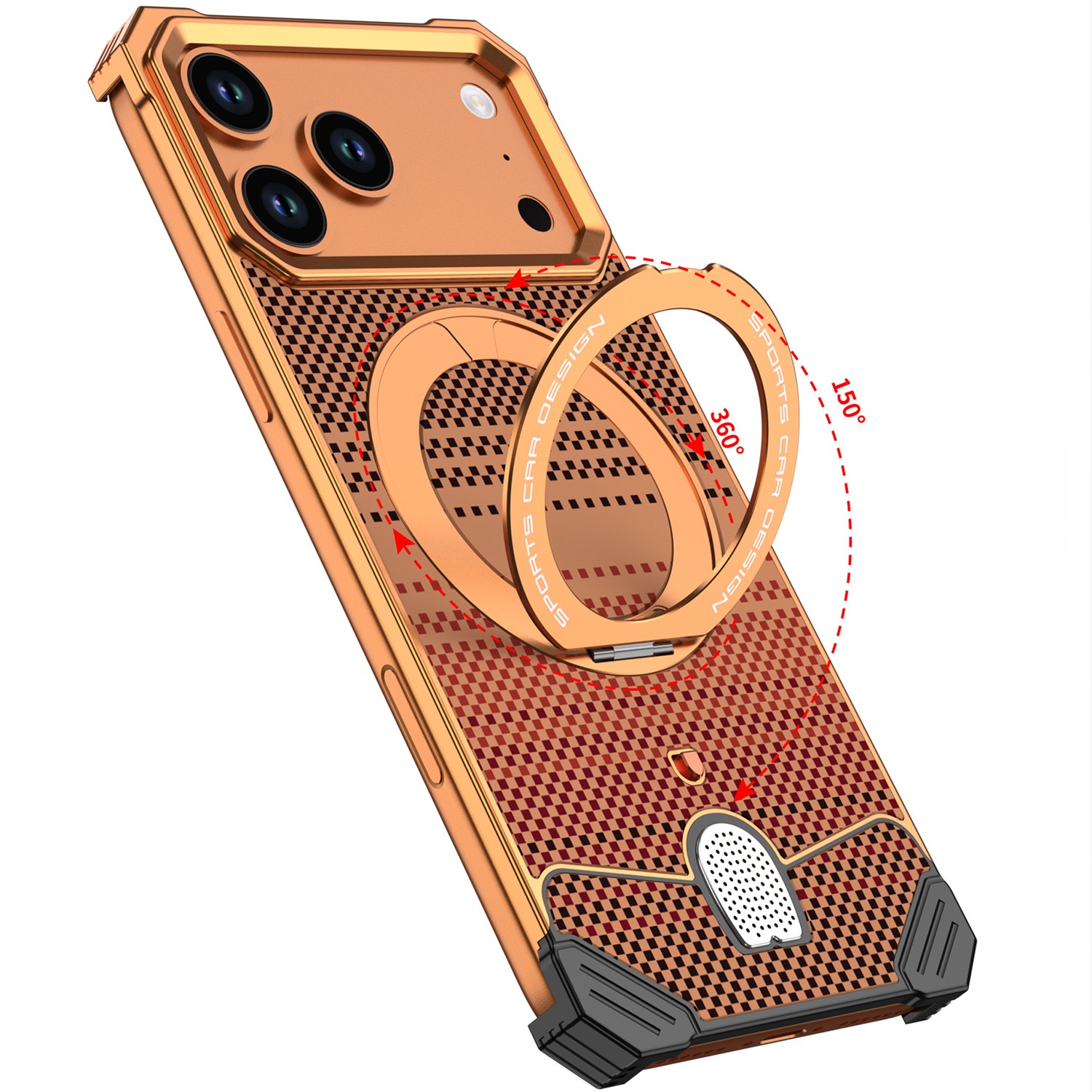 Unique new metal snap-on frameless rotating stand magnetic phone case
