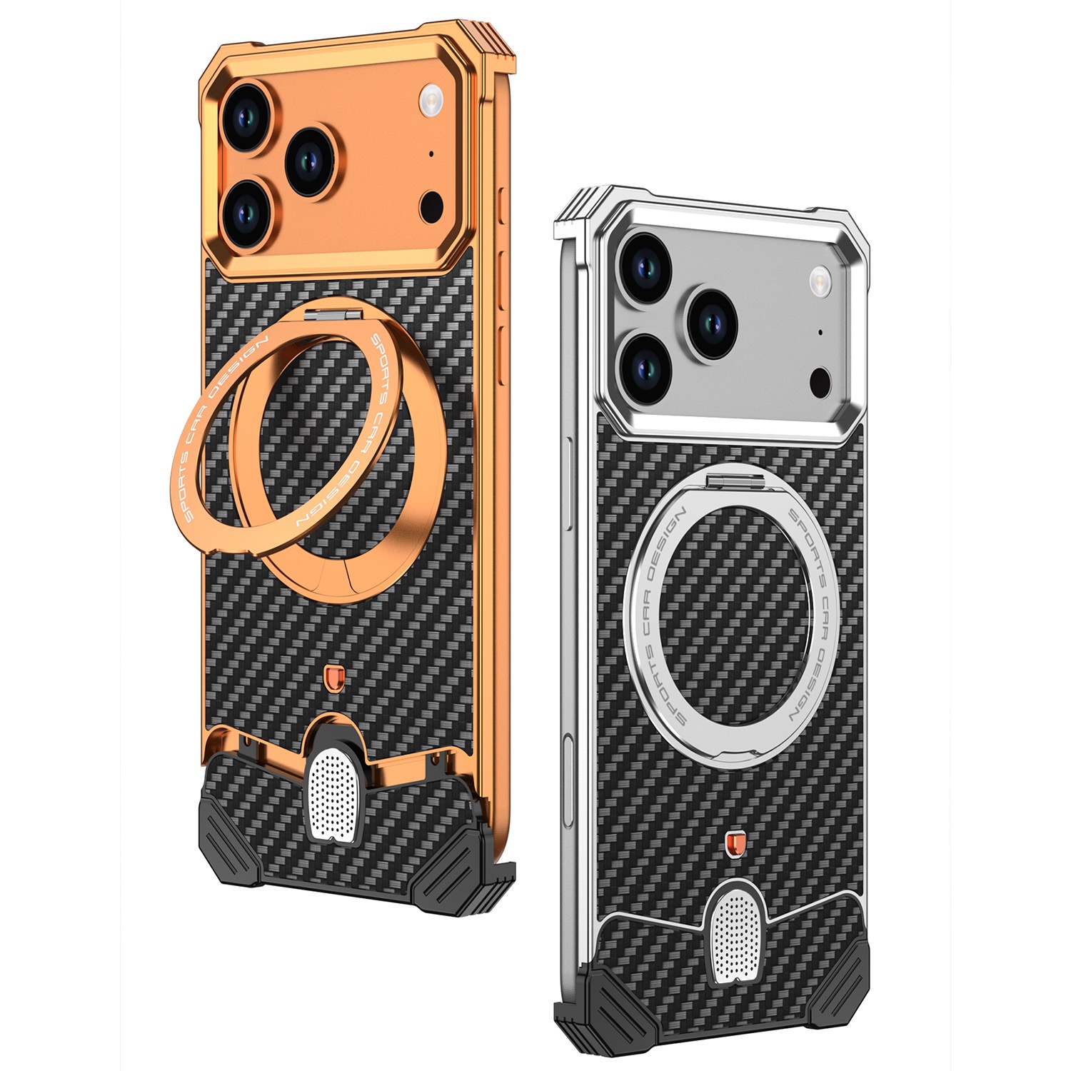 Unique new metal snap-on frameless rotating stand magnetic phone case