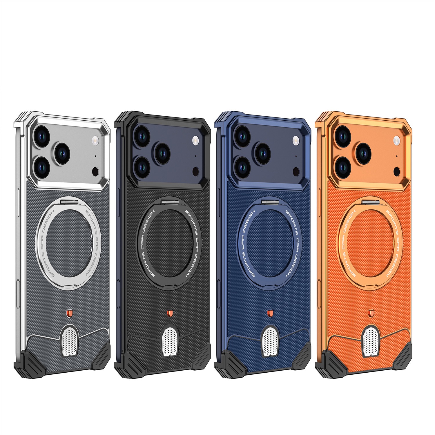 Unique new metal snap-on frameless rotating stand magnetic phone case