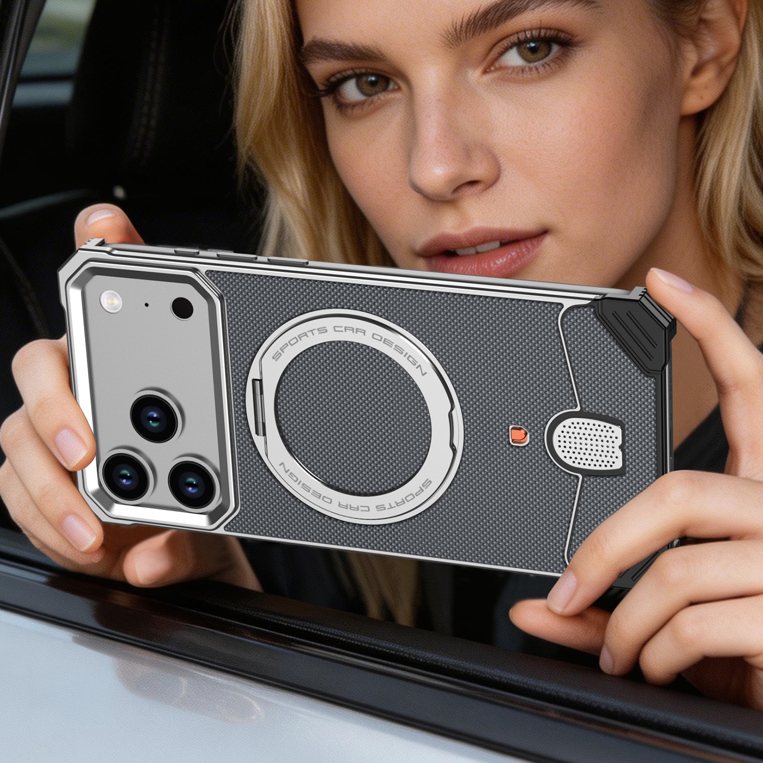 Unique new metal snap-on frameless rotating stand magnetic phone case