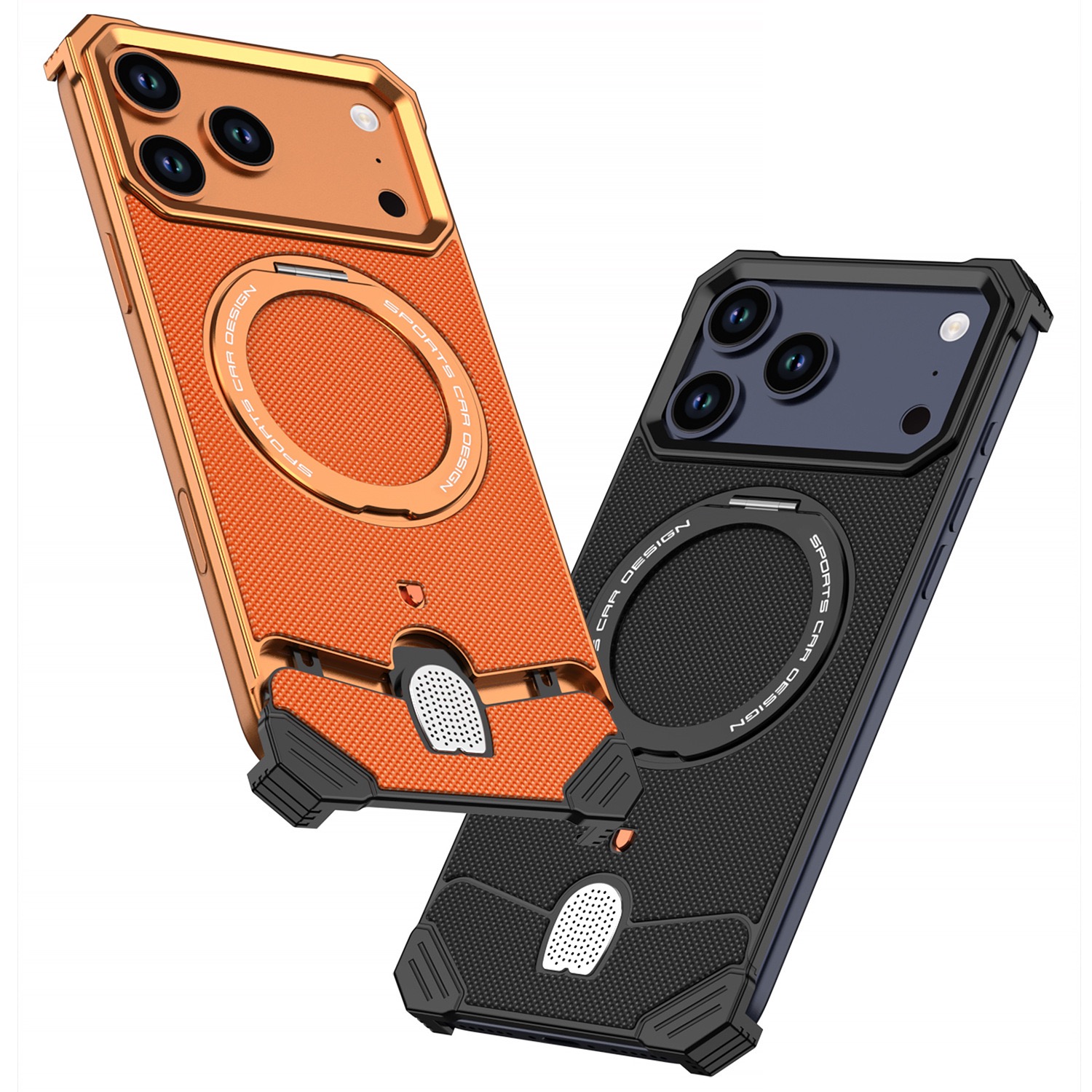 Unique new metal snap-on frameless rotating stand magnetic phone case