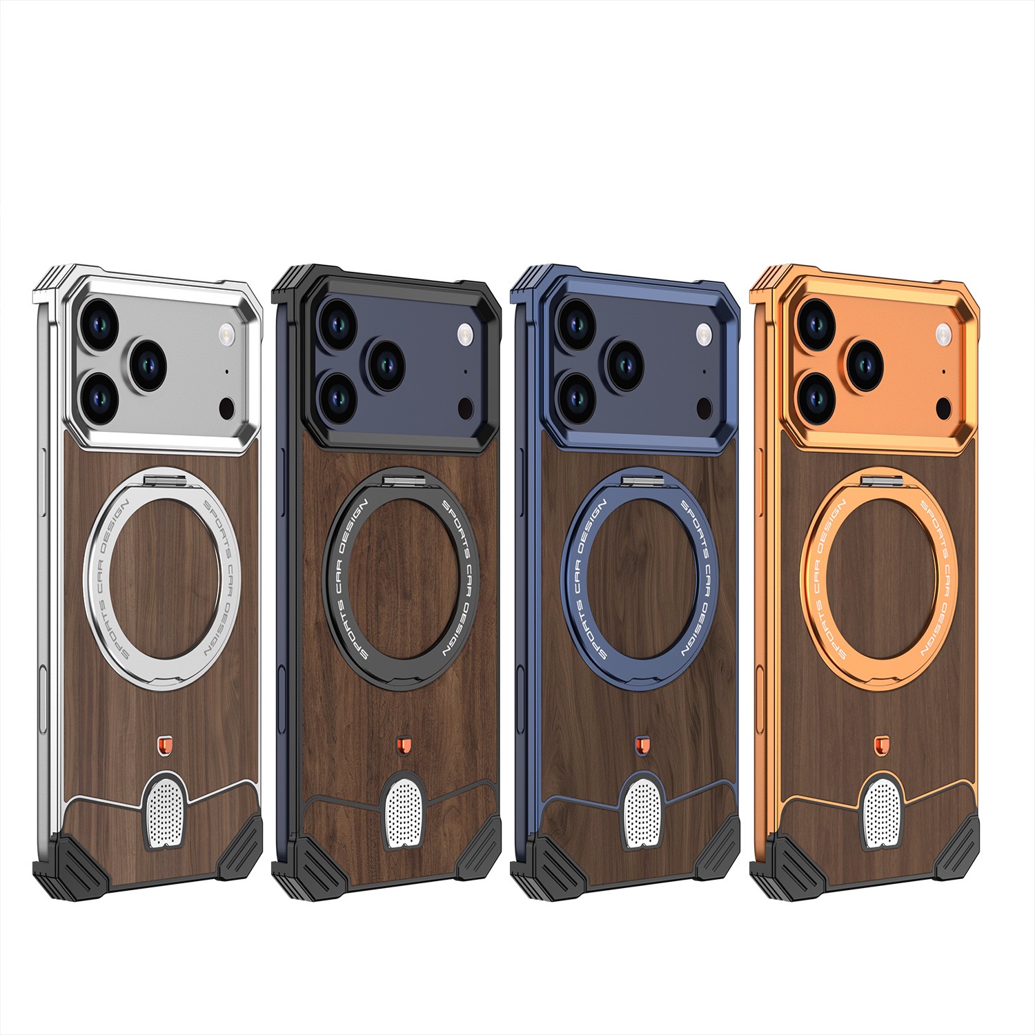Unique new metal snap-on frameless rotating stand magnetic phone case