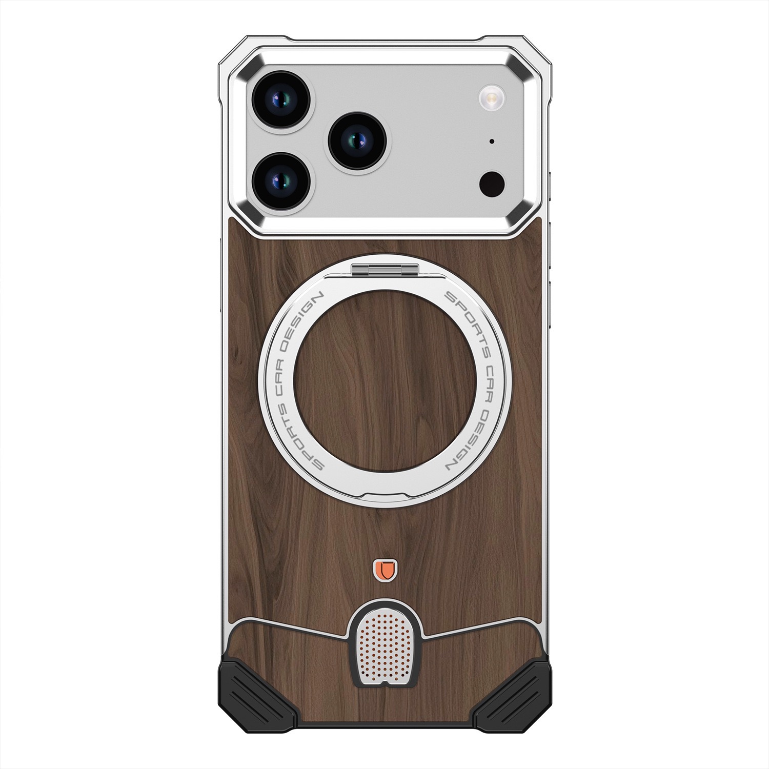 Unique new metal snap-on frameless rotating stand magnetic phone case
