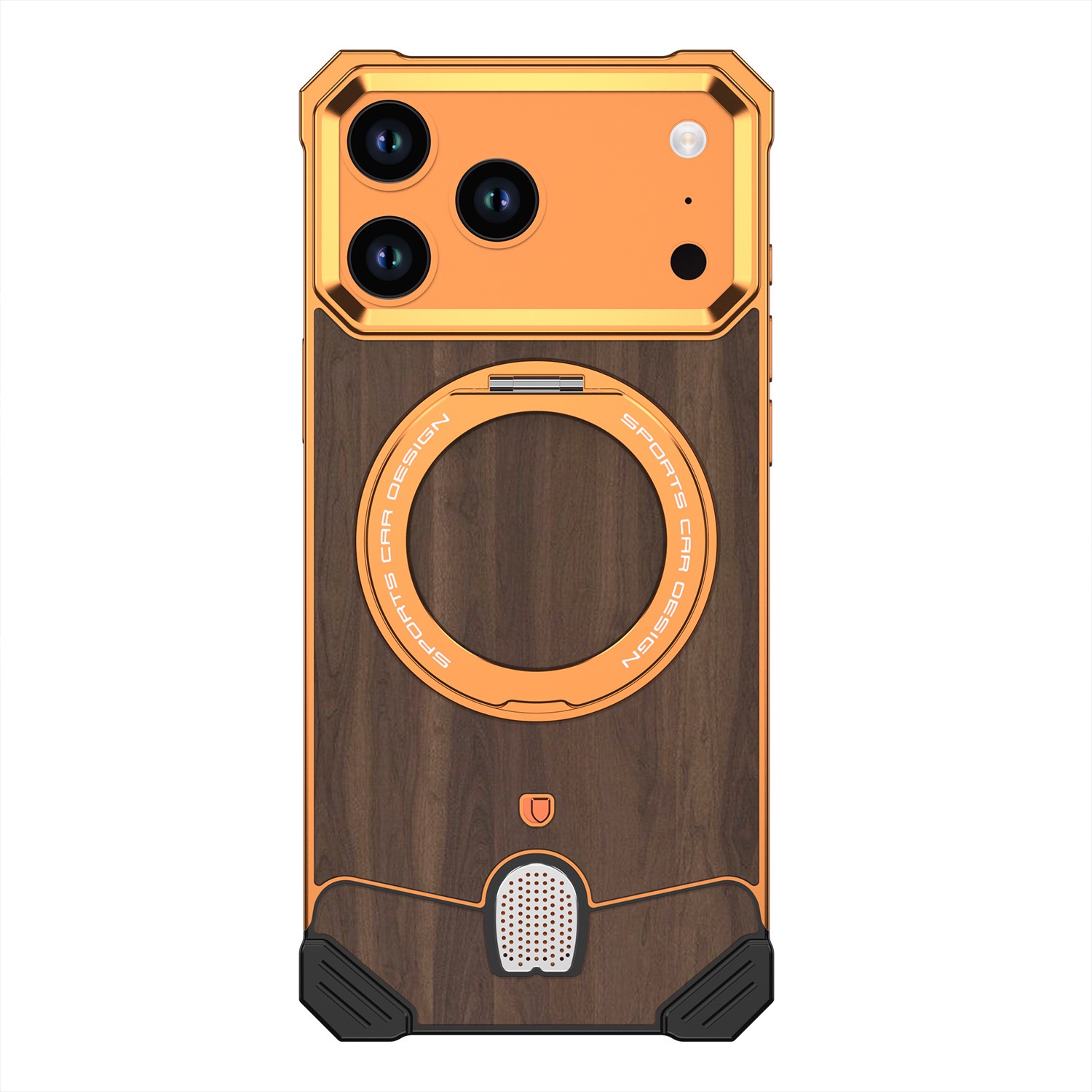 Unique new metal snap-on frameless rotating stand magnetic phone case