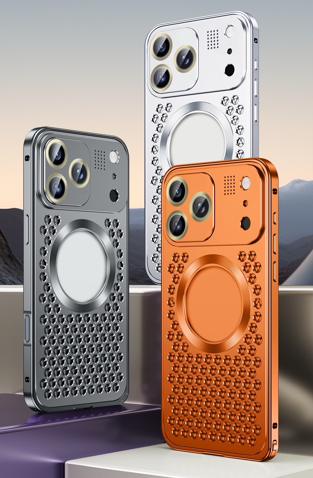 Super Cool Heat Dissipation Anti-fall Metal Magnetic Phone Case