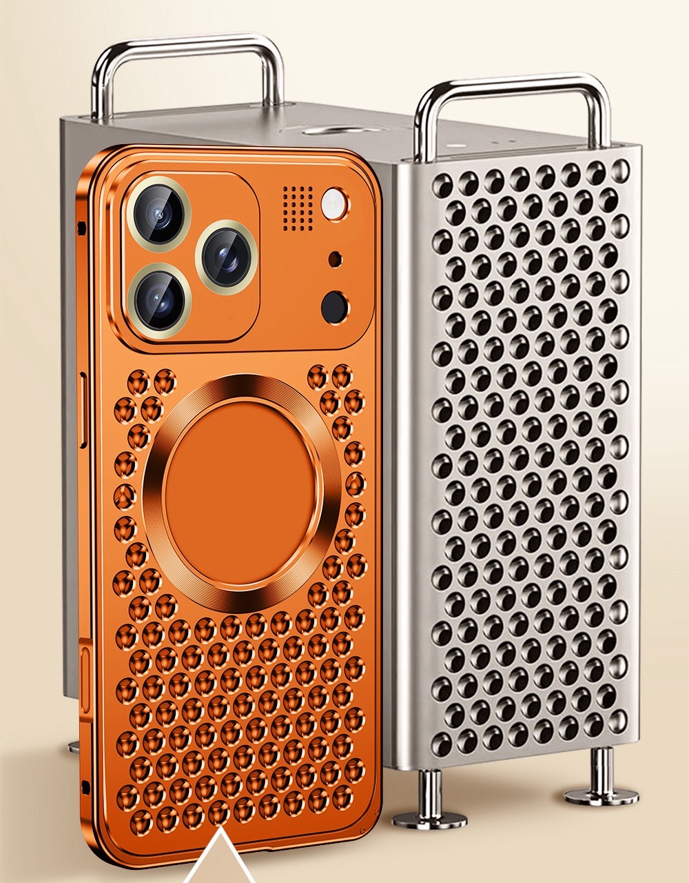Super Cool Heat Dissipation Anti-fall Metal Magnetic Phone Case