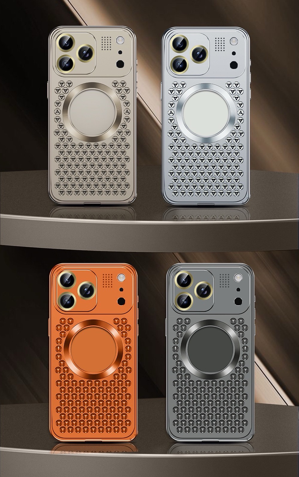 Super Cool Heat Dissipation Anti-fall Metal Magnetic Phone Case