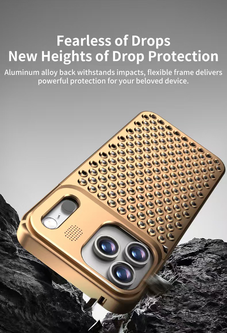 Creative Fragrance heat dissipation metal snap phone case
