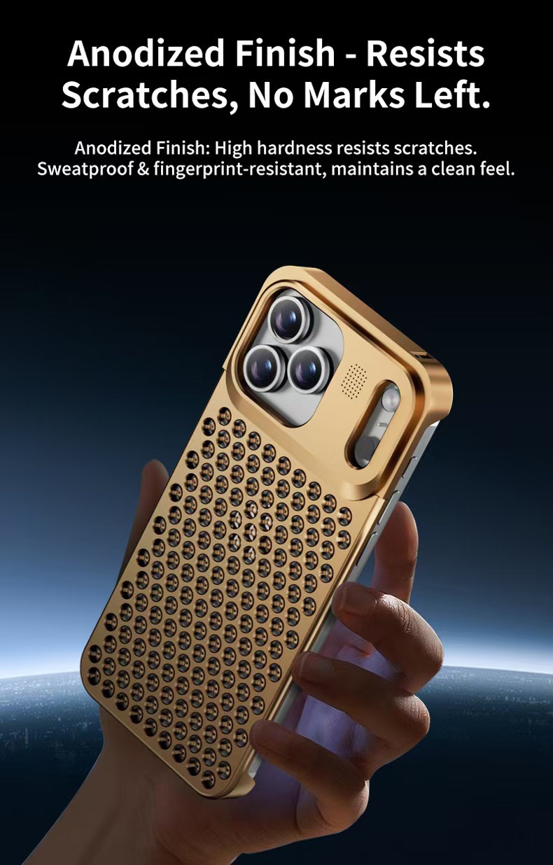 Creative Fragrance heat dissipation metal snap phone case