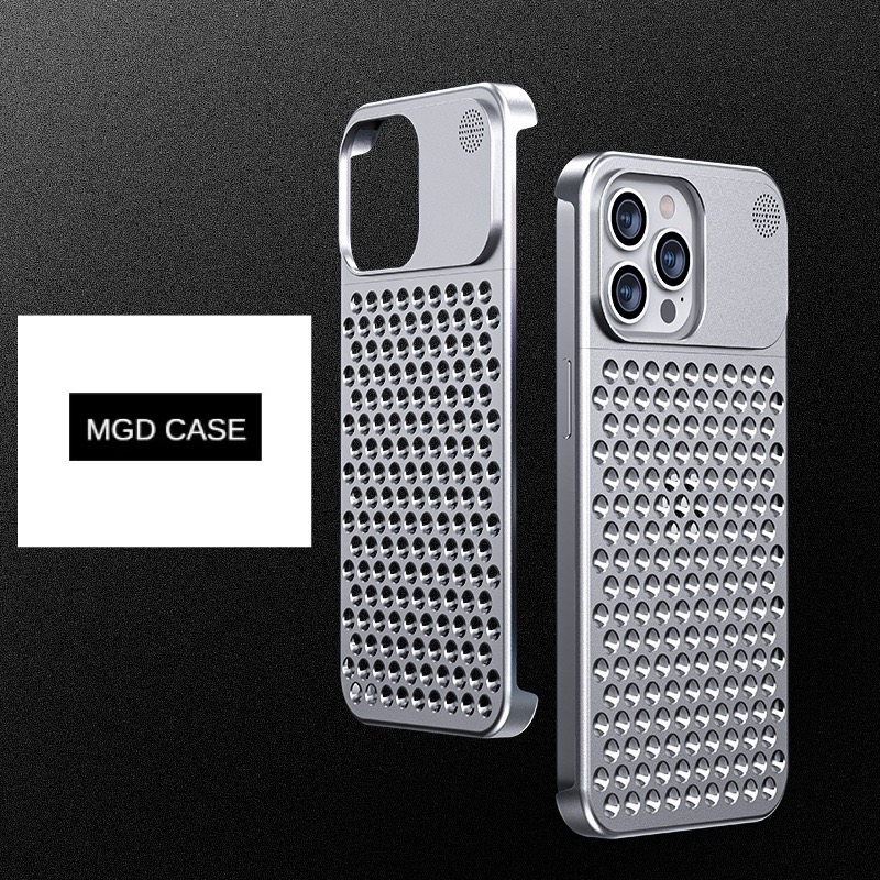 Creative Fragrance heat dissipation metal snap phone case