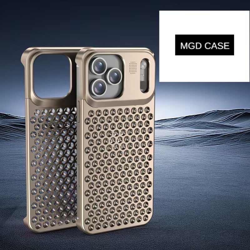 Creative Fragrance heat dissipation metal snap phone case
