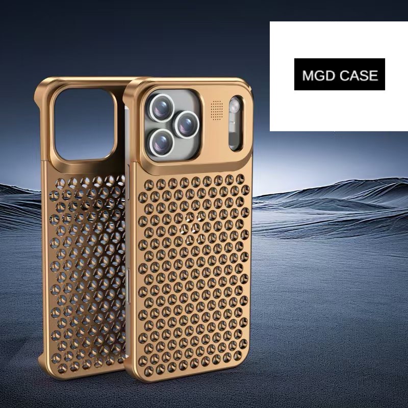 Creative Fragrance heat dissipation metal snap phone case