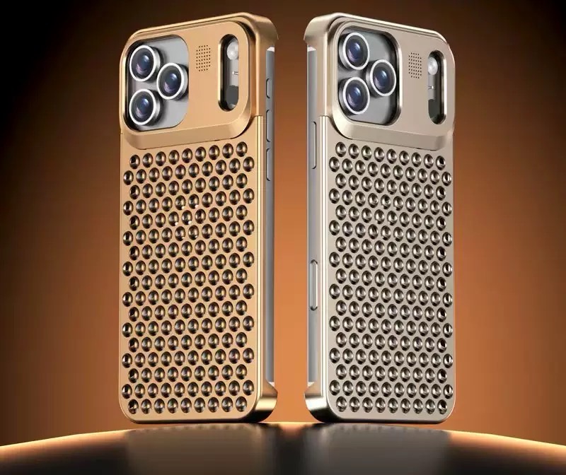 Creative Fragrance heat dissipation metal snap phone case