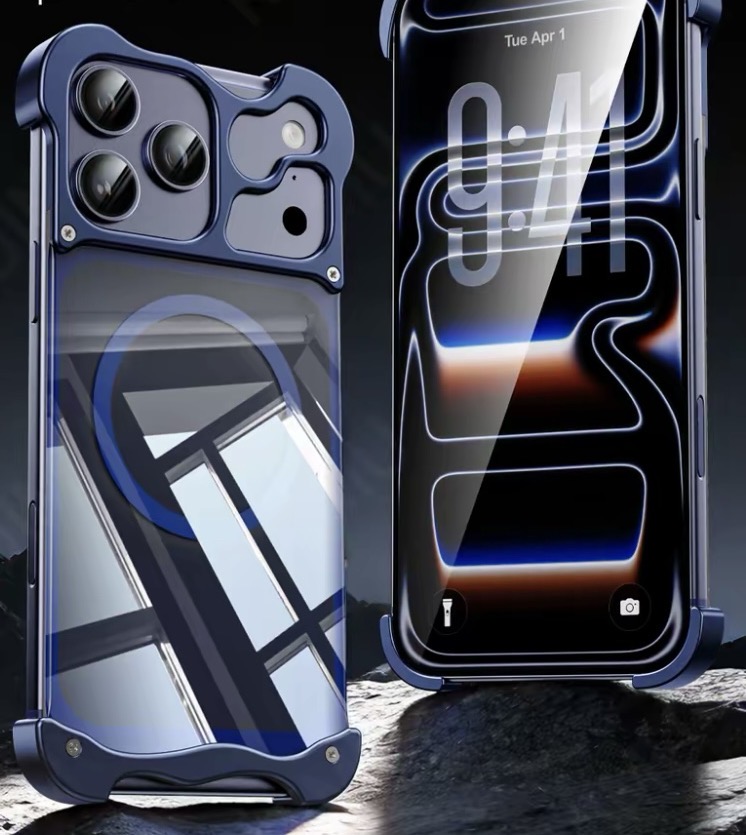 Metal irregular shape magnetic hollow aluminum alloy heat dissipation phone case