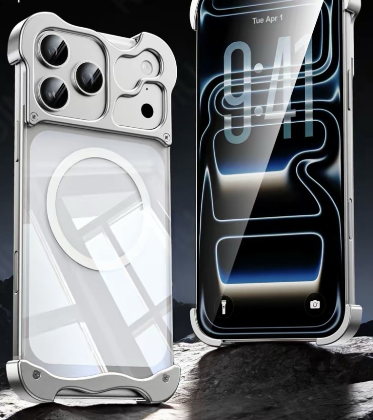 Metal irregular shape magnetic hollow aluminum alloy heat dissipation phone case
