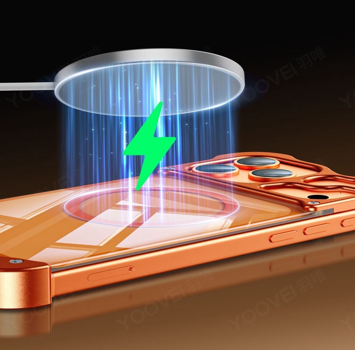 Metal irregular shape magnetic hollow aluminum alloy heat dissipation phone case