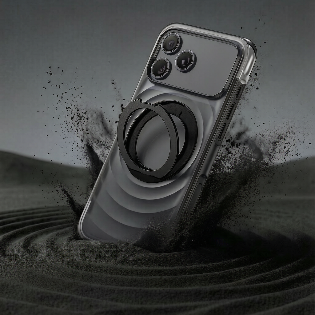 Wavy pattern airbag anti-drop stand magnetic phone case