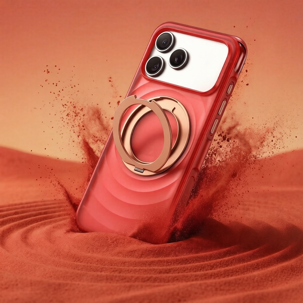 Wavy pattern airbag anti-drop stand magnetic phone case