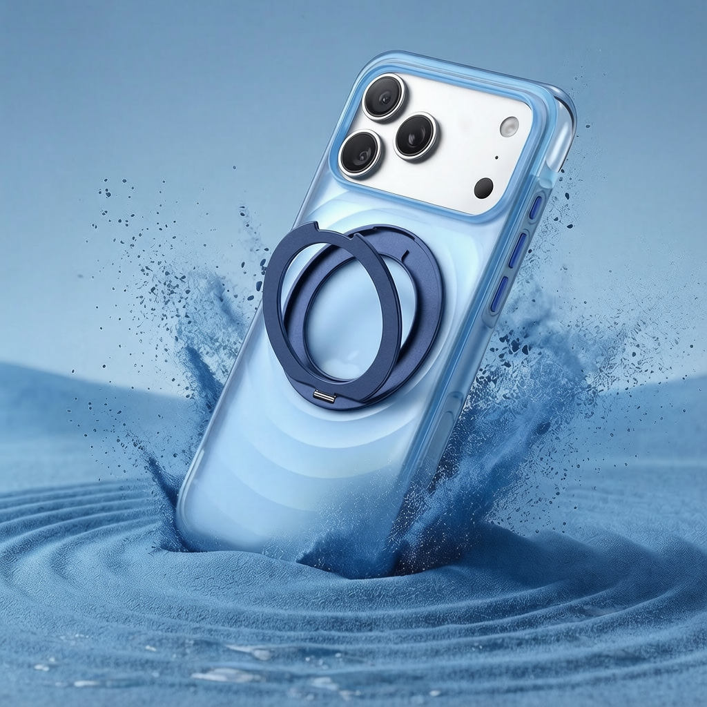 Wavy pattern airbag anti-drop stand magnetic phone case