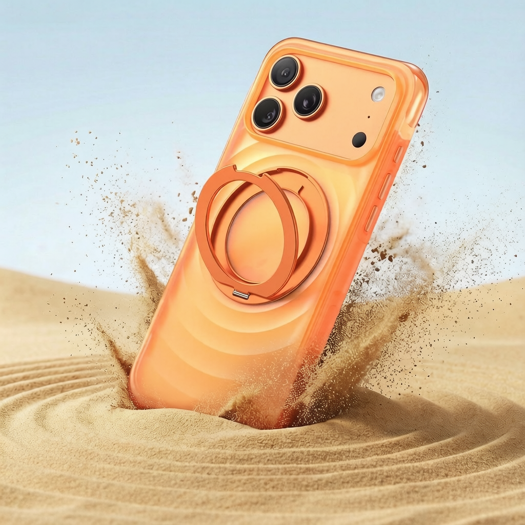 Wavy pattern airbag anti-drop stand magnetic phone case