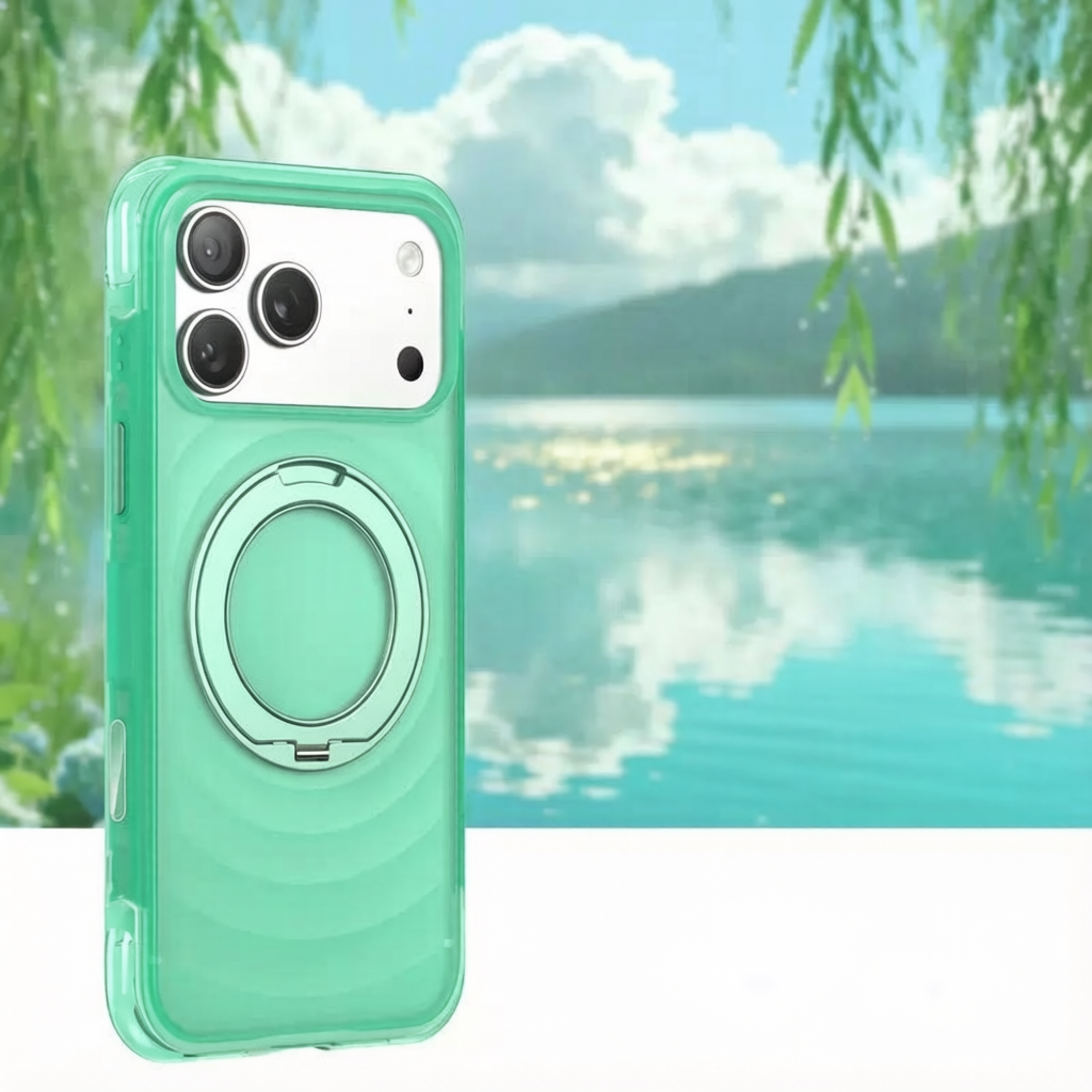 Wavy pattern airbag anti-drop stand magnetic phone case