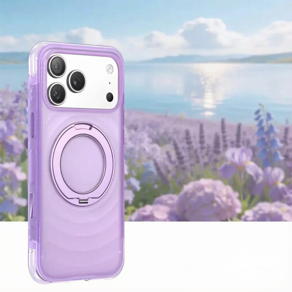 Wavy pattern airbag anti-drop stand magnetic phone case
