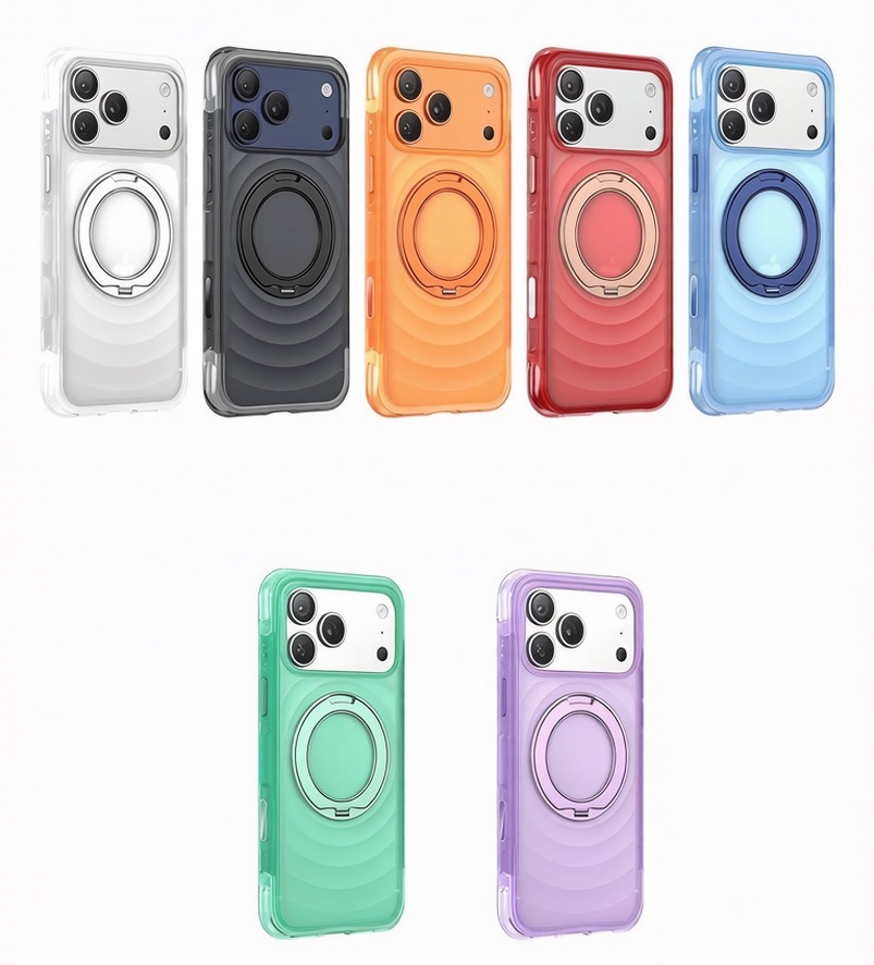 Wavy pattern airbag anti-drop stand magnetic phone case