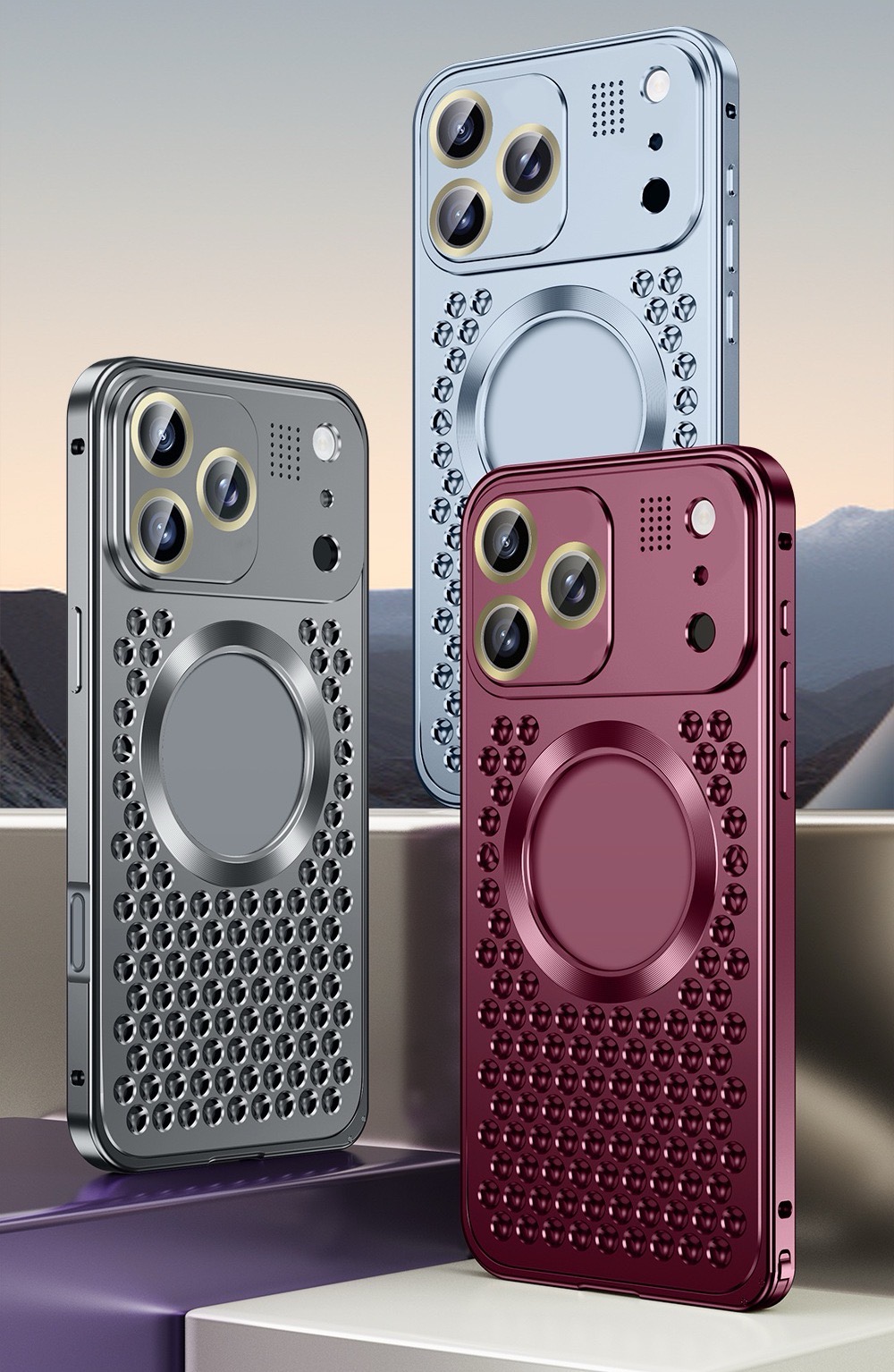 Classic Heat Dissipation Anti-fall Metal Magnetic Phone Case