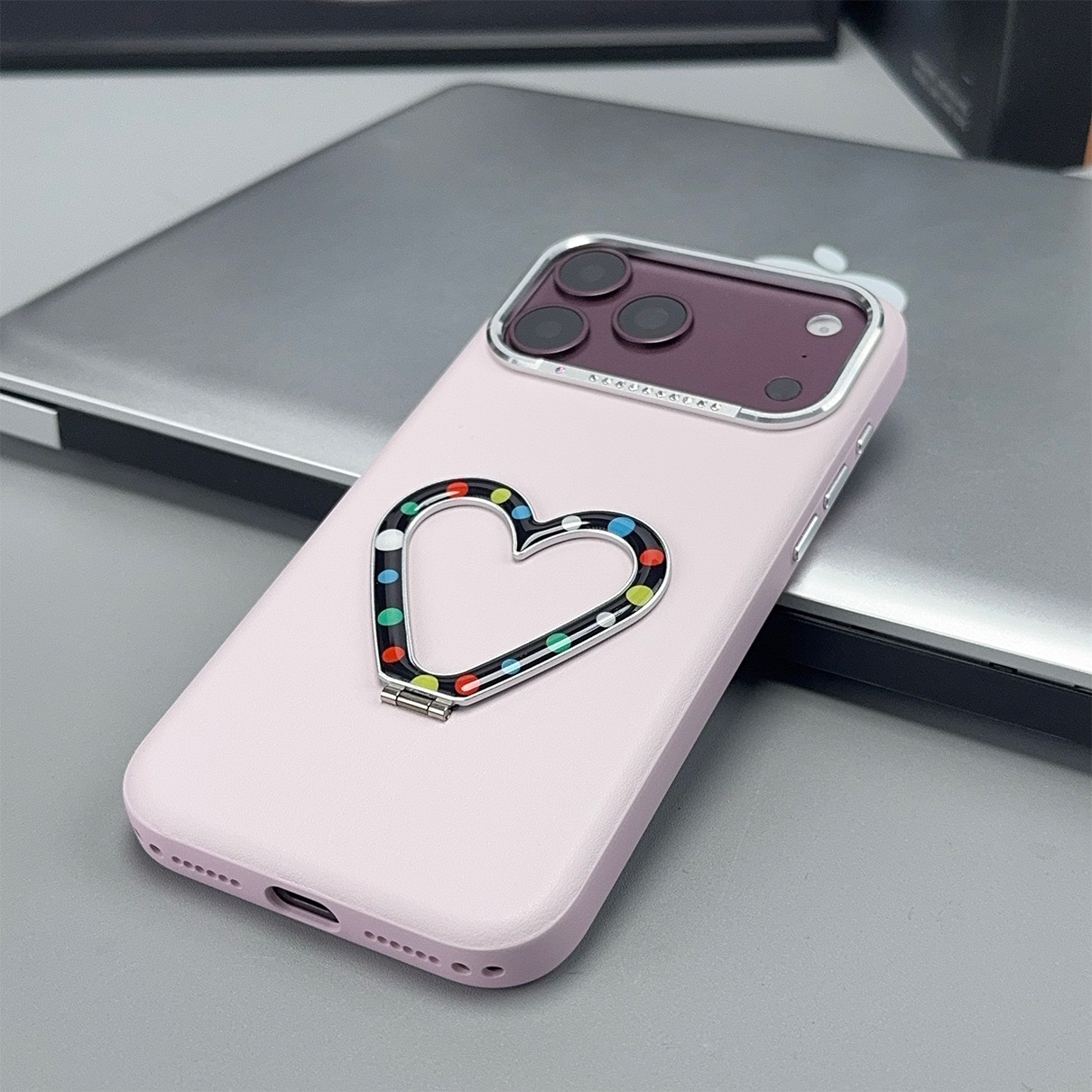 Leather Heart-Shaped Stand Anti-Drop Phone Case