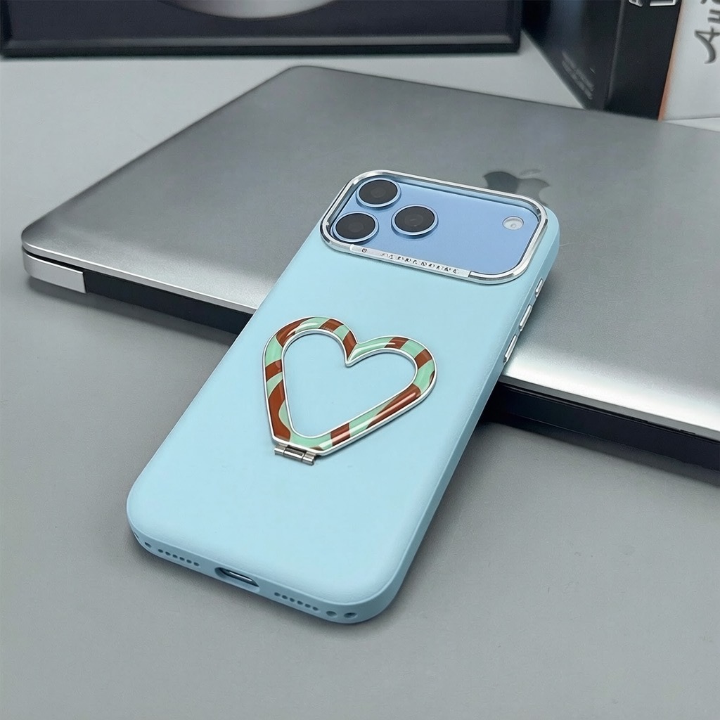 Leather Heart-Shaped Stand Anti-Drop Phone Case