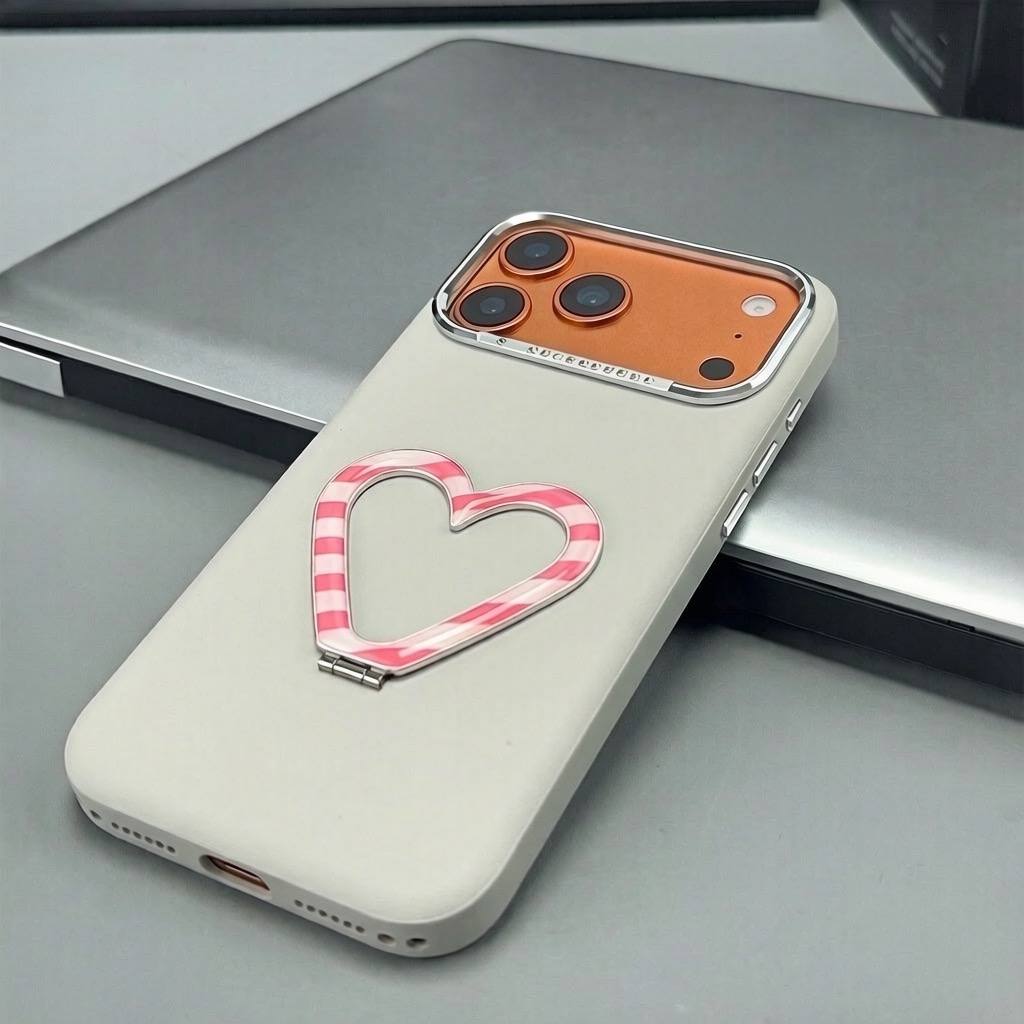 Leather Heart-Shaped Stand Anti-Drop Phone Case